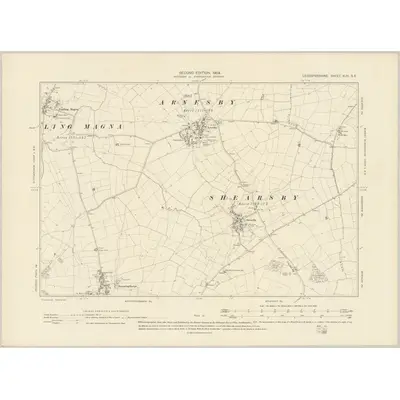 1902 Map of Leicestershire XLIV.SE, 1904 Print