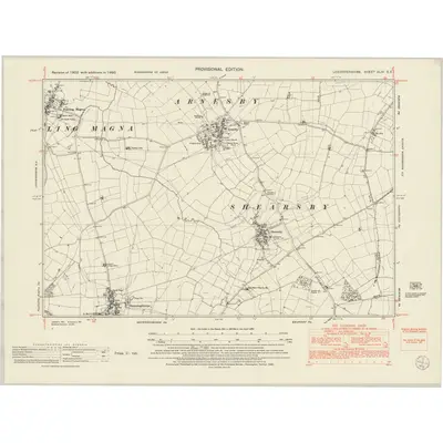 1950 Map of Leicestershire XLIV.SE, 1952 Print