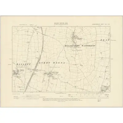 1902 Map of Leicestershire XLIV.SW, 1904 Print
