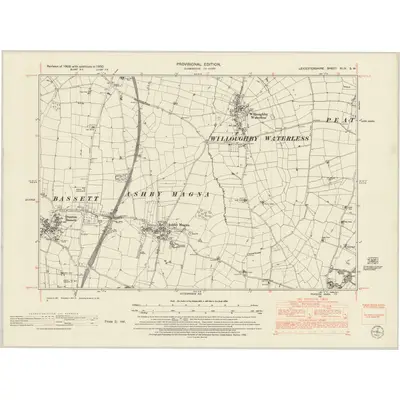 1950 Map of Leicestershire XLIV.SW, 1952 Print