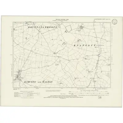 1902 Map of Leicestershire XLIX.NE, 1933 Print