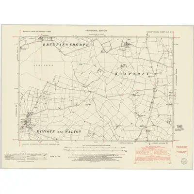 1950 Map of Leicestershire XLIX.NE, 1952 Print