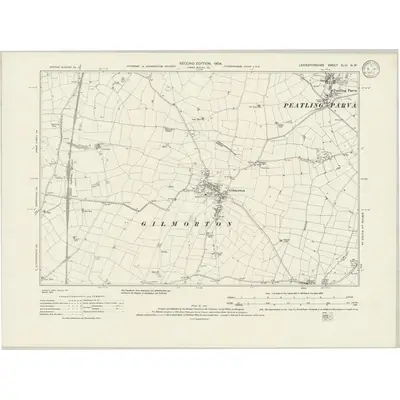 1902 Map of Leicestershire XLIX.NW, 1933 Print