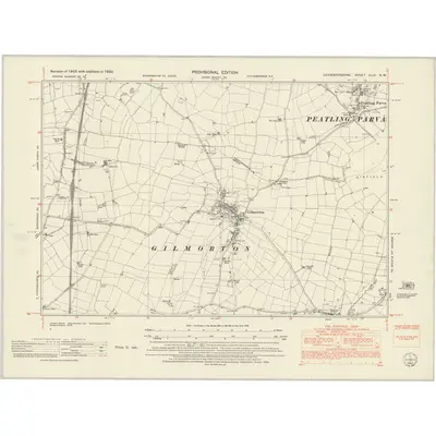 1950 Map of Leicestershire XLIX.NW, 1952 Print