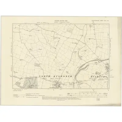 1902 Map of Leicestershire XLIX.SE, 1904 Print