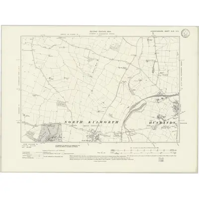 1902 Map of Leicestershire XLIX.SE, 1933 Print