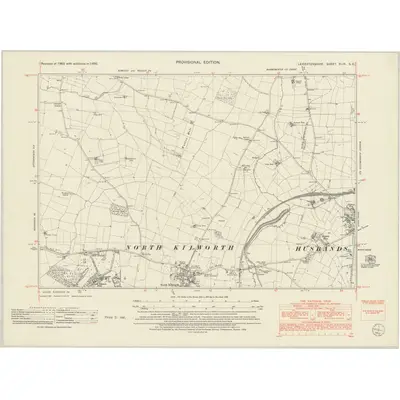 1950 Map of Leicestershire XLIX.SE, 1952 Print