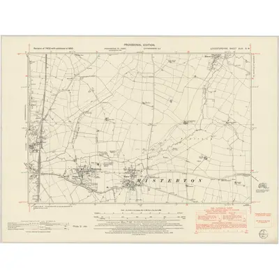 1950 Map of Leicestershire XLIX.SW, 1952 Print