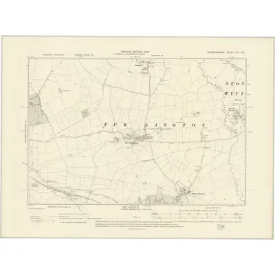 1902 Map of Leicestershire XLV.NE, 1904 Print