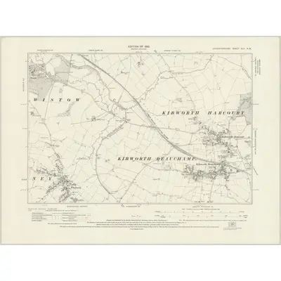 1928 Map of Leicestershire XLV.NW, 1930 Print