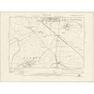 1928 Map of Leicestershire XLV.SE, 1930 Print