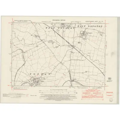 1950 Map of Leicestershire XLV.SE, 1953 Print