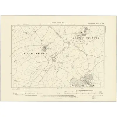 1902 Map of Leicestershire XLV.SW, 1904 Print