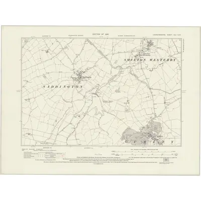1928 Map of Leicestershire XLV.SW, 1930 Print