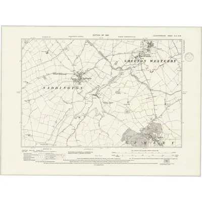 1928 Map of Leicestershire XLV.SW, 1938 Print