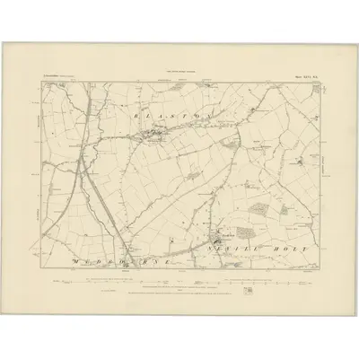 1884 Map of Leicestershire XLVI.NE, 1885 Print