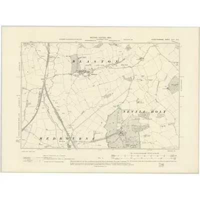 1902 Map of Leicestershire XLVI.NE, 1904 Print