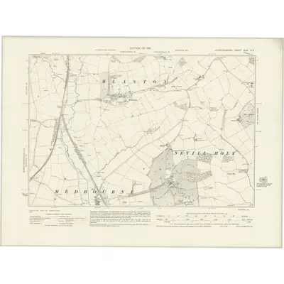 1928 Map of Leicestershire XLVI.NE, 1931 Print