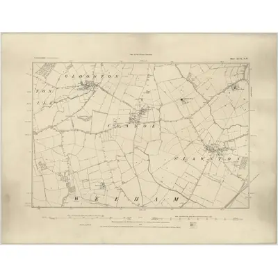 1884 Map of Leicestershire XLVI.NW, 1885 Print