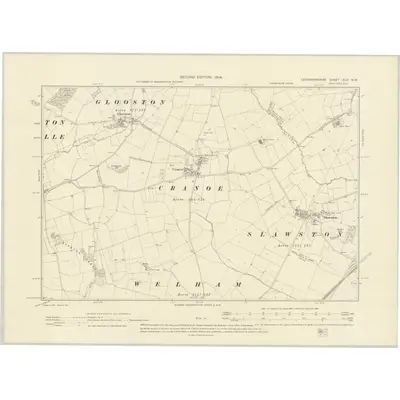 1902 Map of Leicestershire XLVI.NW, 1904 Print