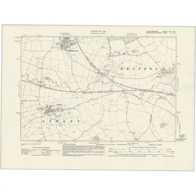 1928 Map of Leicestershire XLVI.SE, 1931 Print