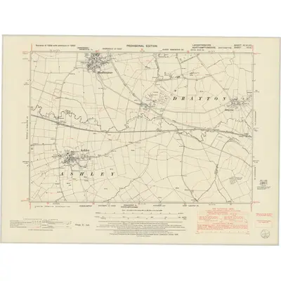 1950 Map of Leicestershire XLVI.SE, 1952 Print