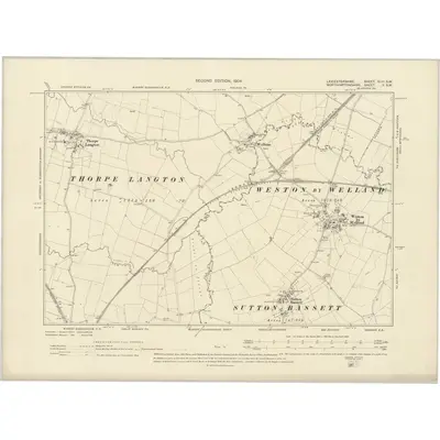 1902 Map of Leicestershire XLVI.SW, 1904 Print