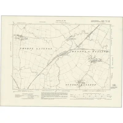 1928 Map of Leicestershire XLVI.SW, 1931 Print
