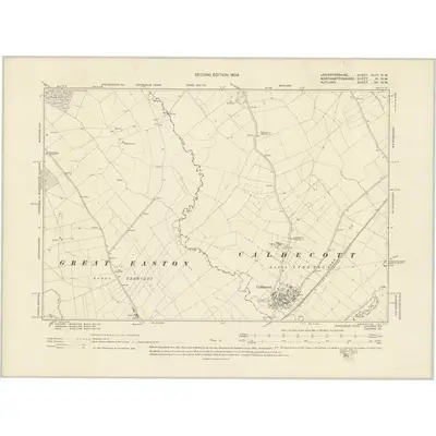 1902 Map of Leicestershire XLVII.NW, 1904 Print