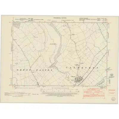 1950 Map of Leicestershire XLVII.NW, 1952 Print