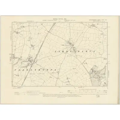 1901 Map of Leicestershire XLVIII.NE, 1904 Print