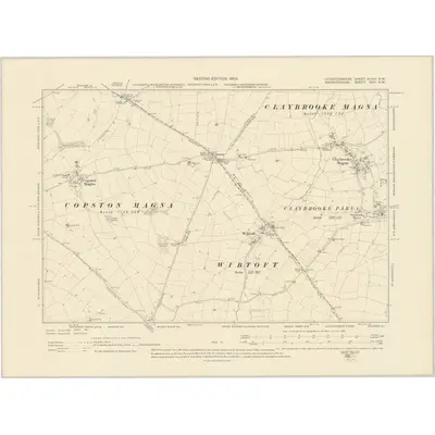 1901 Map of Leicestershire XLVIII.NW, 1904 Print