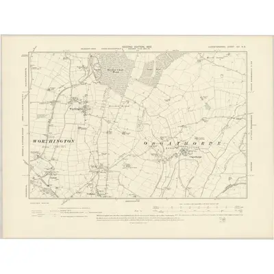 1901 Map of Leicestershire XVI.NE, 1903 Print
