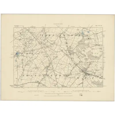 1881 Map of Leicestershire XVI.SE, 1885 Print