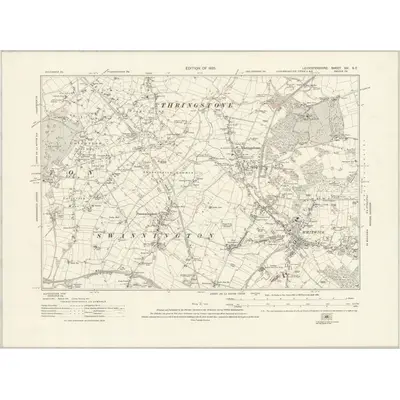 1920 Map of Leicestershire XVI.SE, 1925 Print