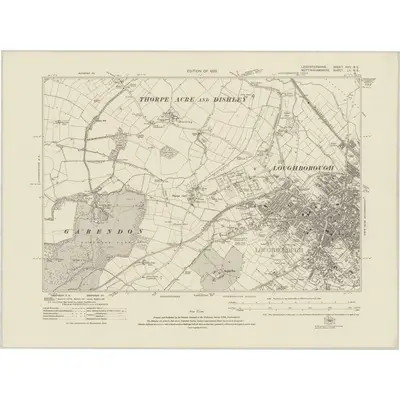 1919 Map of Leicestershire XVII.NE, 1922 Print