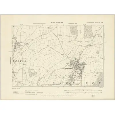 1901 Map of Leicestershire XVII.NW, 1903 Print