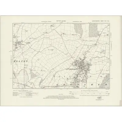 1919 Map of Leicestershire XVII.NW, 1922 Print