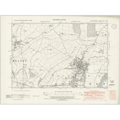 1938 Map of Leicestershire XVII.NW, 1947 Print