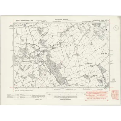 1938 Map of Leicestershire XVII.SE, 1947 Print