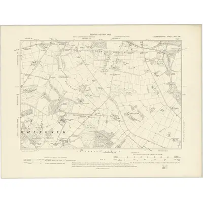 1901 Map of Leicestershire XVII.SW, 1903 Print