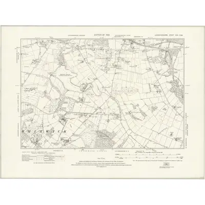 1919 Map of Leicestershire XVII.SW, 1922 Print