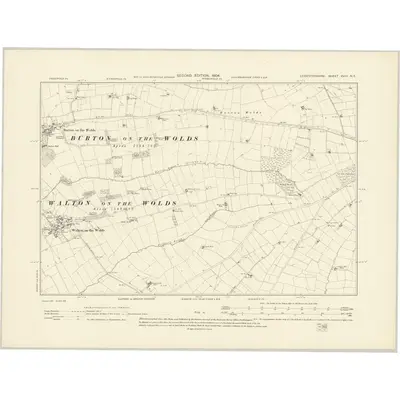 1901 Map of Leicestershire XVIII.NE, 1904 Print