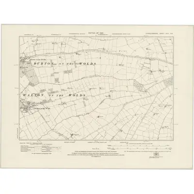 1919 Map of Leicestershire XVIII.NE, 1922 Print