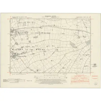 1950 Map of Leicestershire XVIII.NE, 1952 Print
