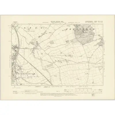 1889 Map of Leicestershire XVIII.NW, 1905 Print