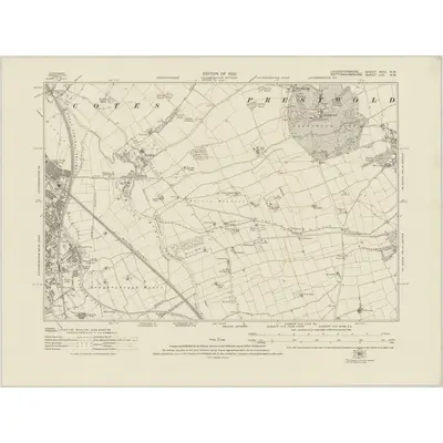 1919 Map of Leicestershire XVIII.NW, 1922 Print