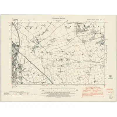 1950 Map of Leicestershire XVIII.NW, 1952 Print