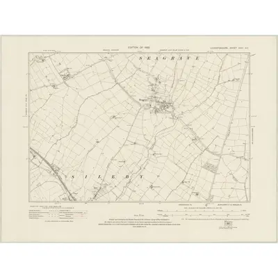 1919 Map of Leicestershire XVIII.SE, 1922 Print