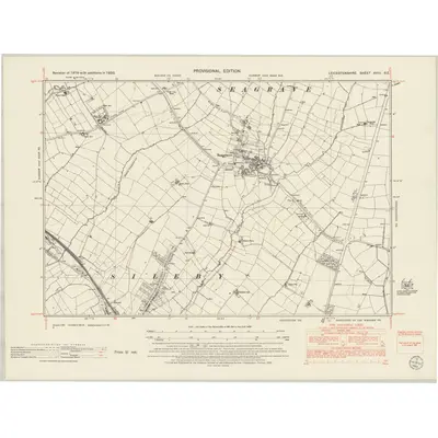 1950 Map of Leicestershire XVIII.SE, 1952 Print